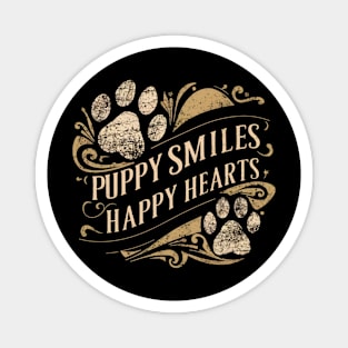 Puppy smiles , happy hearts Magnet